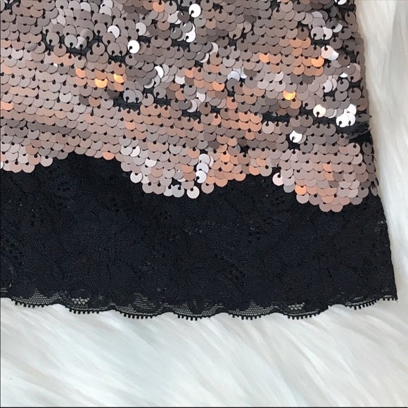 NEW EXPRESS SILVER AND LACE TOP - Picture 8 of 8